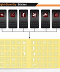 DIY stickers for Three Gang Aluminum Rocker Switch Panel with Prewired Harness and Red Backlit Night Glow icons