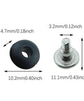 Close-up of 20 Pack Three Point Five Inch Anti Vibration Mounting Screws for PC Hard Drives with dimensions shown