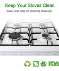 Gas stove top with Double Thickness 0.3 mm Gas Stove Burner Liners 8 Pack Nonstick Reusable Stove Top Covers