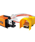 Heavy Duty Electric Terminal Crimping Machine With 9 Precision Dies For Fast Wire Pressing And Cable Clamping side view with hose.