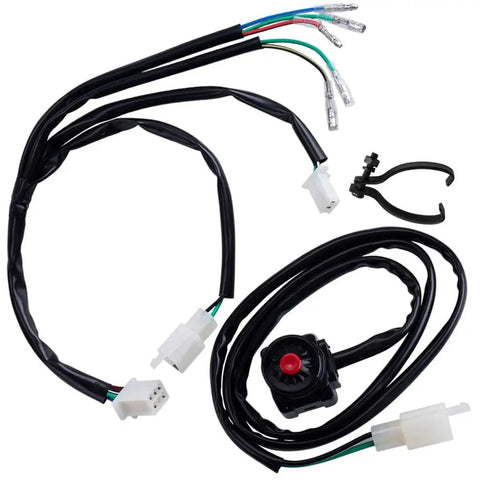 Beefed Up Dirt Bike Wiring Harness Kit With CDI Ignition Coil Spark Plug Kill Switch And Key Switch For Kick Start 50cc To 160cc Quad ATV Go Kart Buggy Ride Ready