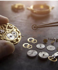 Go-To Clock Washer Set With Nuts And Rubber Rings, 20-Piece Metal Kit For Easy DIY Clock Repair And Mechanism Replacement, Durable Antiaging Materials For Lasting Performance, watch parts on workbench
