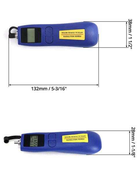 Optical Power Meter With Universal 2.5mm Interface And Wide Range From Minus 70 To Plus 10 dBm For Fiber Optic Testing, Blue