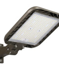 LED Parking Lot Light 200W 30,000 Lumens 5000K Street Light With Dusk To Dawn Photocell, adjustable bronze shoebox arm.