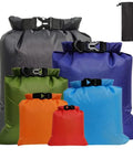 Six Pack Ultralight Dry Bags For Outdoors, Roll Top Waterproof Sacks Made Of Polyester With PU Coating in multiple colors
