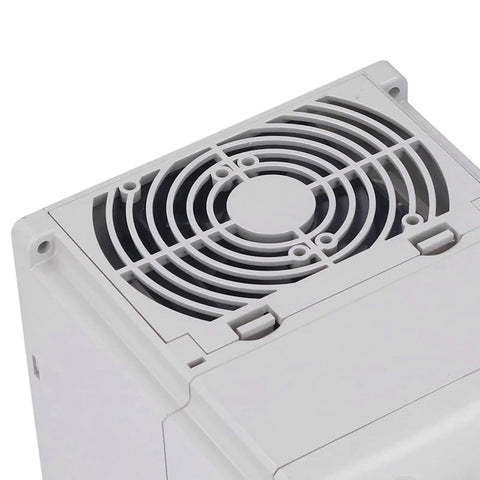 Top view of Single Phase 220V Input To 3 Phase 380V Output VFD Inverter for 7.5KW 45A spindle motor, showing cooling fan.