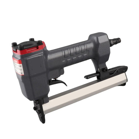 Lightweight 18 Gauge Pneumatic Brad Nailer Featuring A Durable Aluminum Frame and Reliable Trigger Action for furniture assembly.