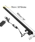 Heavy Duty 2 Pack Linear Actuator Kit Featuring 30 Inch Stroke And 900N Push Force Rugged 12V DC Electric Motor close-up view with dimensions.