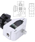 Beefy 500N Push Pull Test Clamp For Tensile Testing, Stainless Steel Force Gauge Fixture With 3.5mm Opening, Rugged Tension Meter Clamp For Lab And DIY, Industrial Strength Grip And Stable Load Bearing; black and silver clamp with dimensions