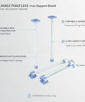3.1 Inch Folded Profile Iron Table Legs Collapsible Support Stand, portable, easy fold and stow-and-go design, sturdy iron.