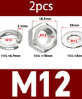 All In One 304 Stainless Steel Hex Nut Kit With Flat Washers And Lock Spring Washers For DIY Repairs M12 size