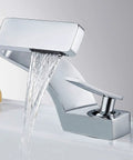Chrome Bathroom Sink Faucet With Single Hole Mount, Solid Brass Lavatory Vanity Faucet, water flow from one handle design