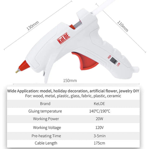 20W Dual Temperature Hot Glue Gun Kit With AntiDrip Long Fine Tip And 25 Glue Sticks For Precision Pro Grade DIY Crafts