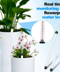 Dual Pack 14 Inch Floating Water Level Indicator For Plants With Buoy Moisture Meter Gauge To Track Real Time Hydration For Indoor Outdoor Planters And Flower Pots Preventing Soil Shortage And Overwatering, white in planter