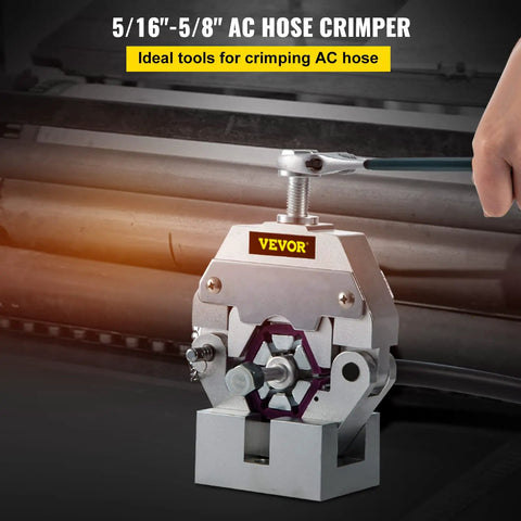 Portable Manual Hydraulic Hose Crimping Tool Kit With Four Dies For Car AC Built Tough Heavy Duty Aluminum Alloy Crimper Manual Press