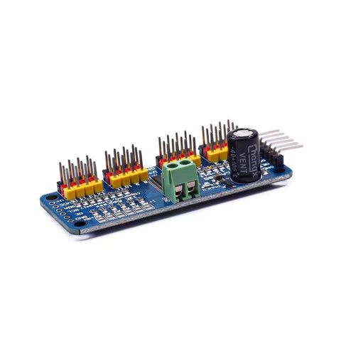 2-Pack PCA9685 PWM Servo Driver I2C Module With 12-Bit Resolution, showing connector pins and mounted components