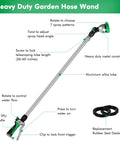 Extendable Watering Wand With 36 To 60 Inch Reach, 180 Degree Adjustable Ratcheting Head, Seven Spray Patterns, Flow Control