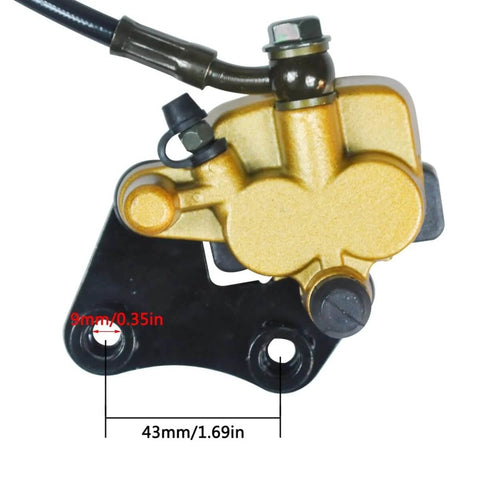 Beefed Up Front Hydraulic Disc Brake Master Cylinder Caliper Assembly With Pads for 50cc to 125cc Dirt Pit Bikes and ATVs