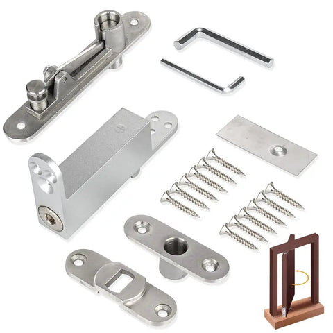 Self Closing Hidden Bookcase Door Hinges With Screws Stainless Steel 360 Degree Pivot System For Wood Doors Heavy Duty
