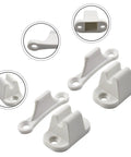 Super Heavy Duty Nylon Door Catch 2 Pack For Caravan RV Boat to Stop Slamming Noise, white nylon catches with precise fit design.