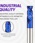 Beefy Compression Spiral CNC Bit 1/2 Inch Cutting Diameter 1/2 Inch Shank 1-1/4 Inch Cutting Length 3 Inch Overall Length Nano Coated Router Bit With 2 Flutes Up And Down Cut For Precision CNC End Mills