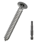 Fifty Pack M5 X 35mm Countersunk Tamper Resistant Torx Security Screws 304 Stainless Steel close-up with driver bit
