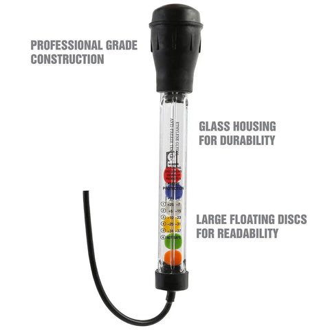 Professional Ethylene Glycol Antifreeze Tester For Cars And Trucks, disk-style freezing point readout, glass housing