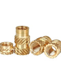 Brass Insert Nuts Set 1/4 20 UNC Hot Melt Knurled Thread Copper Nuts for 3D Printer, DIY projects, and laptop repairs, 5 or 10 pack