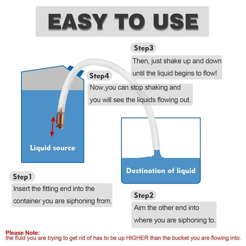 No Hassle Six Foot Fuel Siphon Hose With One Half Inch Brass Shaker Valve And Clear High Grade Pvc Tubing crafted for easy use instructions.
