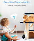 Child playing with cat near Two Pack Baby Monitor System With Cameras And Audio, 1080P Full HD Night Vision, 2.4G WiFi Cameras.