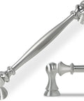 10 Pack Six And A Quarter Inch Brushed Satin Nickel Sleek Cabinet Handles Zinc Alloy Drawer Pulls close-up view