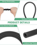 Silicone Tubing 3/32 Inch ID By 5/32 Inch OD High Temp Water And Air Hose, 11 Feet, black, shown flexible and stretchy