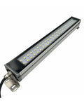 Badass 50W LED Industrial Work Lamp With 24V DC Power For CNC Machinery No Sweat Bench Mount showcasing a sleek design and bright LEDs.