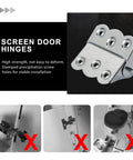 Heavy Duty Stainless Steel Auto Close Door Hinges 3 Pieces Self Closing Spring Loaded Hinges With Screws For Exterior And Interior Doors