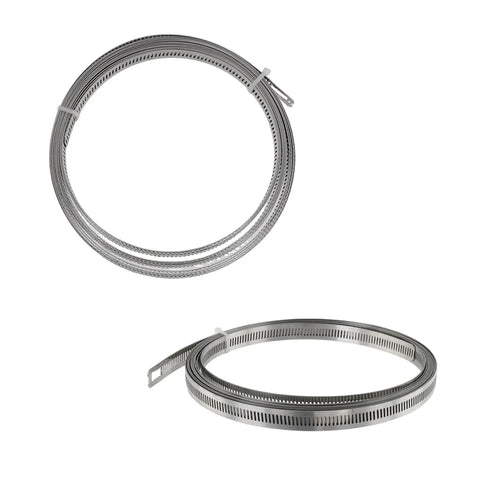 Premium 304 Stainless Steel Hose Clamp Strap With Cutter, 16.4ft Adjustable Metal Banding Tool For Auto Repair And Plumbing Projects That Rock coiled strap