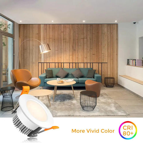 2 Inch LED Recessed Lighting Dimmable Downlight With 3W Equivalency To 35W Halogen 4000K Nature White CRI 80 in modern living room