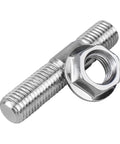 Garage Grade 12 Pair Exhaust Manifold Stud And Heavy Duty Nut Bolt Kit Upgrade M10 X 48mm steel bolt and nut close-up