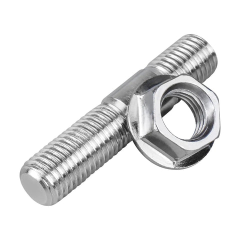Garage Grade 12 Pair Exhaust Manifold Stud And Heavy Duty Nut Bolt Kit Upgrade M10 X 48mm steel bolt and nut close-up