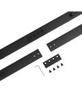 Heavy Duty Sliding Barn Door Track Hardware Kit For Double Wooden Doors Bypass Rail System With Rolling Library Ladder Kit