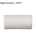 Ceramic tube insulation for electronic wire bundle, single bore, speckled grey ceramic, 10 pcs