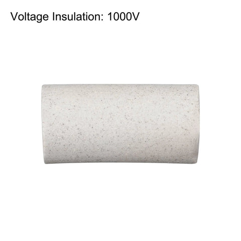 Ceramic tube insulation for electronic wire bundle, single bore, speckled grey ceramic, 10 pcs