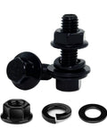 16 Piece M8 x 25mm Flange Head Bolts Kit With Serrated Flange Nuts And Washers In Carbon Steel Black Oxide Finish Full Thread Fasteners Set