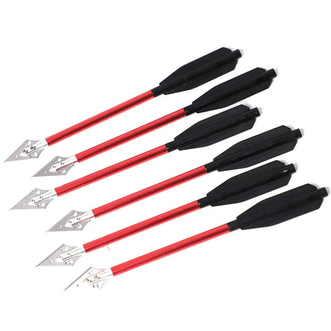 Pro Grade Premium Aluminum Crossbow Bolts Set 6.7 Inch With Sharp Broadhead Tips, 12 Pack For 50 To 80 Lb Mini Archery Crossbows, Target Practice