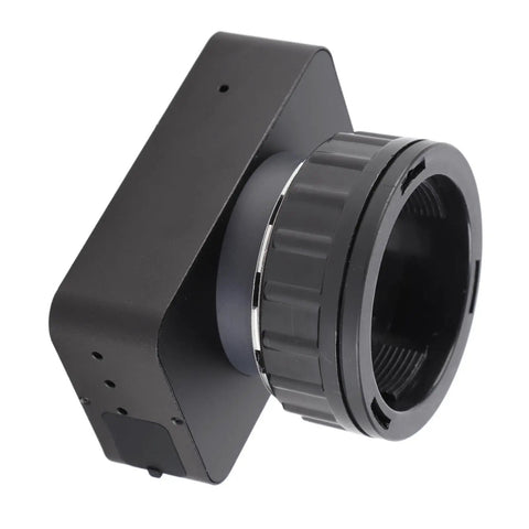 Side view of 4K HD Eyepiece Camera With 3 Inch Screen for optical telescopes and microscopes, highlighting attachment detail.