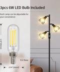 Industrial Floor Lamp With Diamond Shape Design 6W LED Bulb Included, E26 Socket On Off Footswitch, Black Finish, Modern Vibe