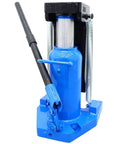 Heavy Duty Workhorse Air Hydraulic Toe Jack 15 To 30 Ton Lift Capacity garage ready, blue steel construction, lift mechanism visible.