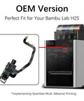 Plug And Play H2S Extruder Filament Sensor Replacement For 3D Printers Detects Filament Presence And Cutter Lever Position, Reliable Runout Sensor Part For H2S Extruder Assembly. OEM H2S extruder sensor with ribbon cable, shown installed in printer