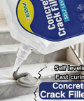 Tough-As-Nails Concrete Crack Filler With Base Seal, 30-Minute Fast-Track Cure For Forklift Traffic, pouring from a tub.