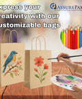 DIY Kraft Paper Bags 200 Pack 110 GSM Thick 18x7x18.5 Inch Twisted Handles Recyclable Eco Friendly Bulk Bags For Kids Art Crafts