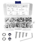 130 Piece Stainless Steel Screws Bolts Nuts Set With M6 Half Round Head And Flat Round Head Hex Machine Screws Full Thread